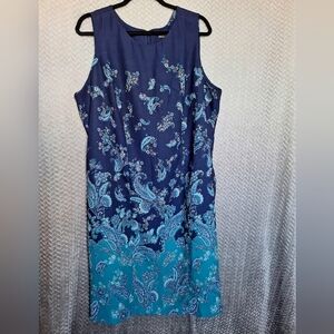 Jessica London Blue Paisley Pattern Dress